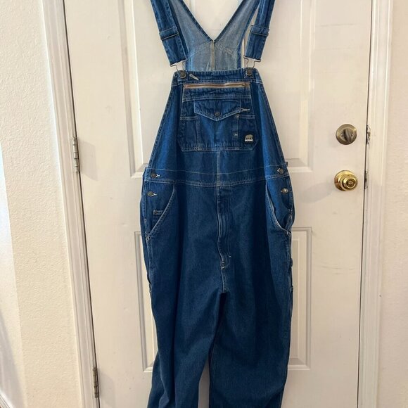 Berne Men's Heritage Unlined Washed Denim Bib Farm-House Chore Overalls Sz 48x32 - Picture 8 of 11
